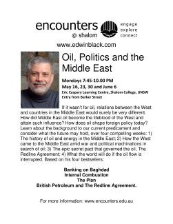 Lecture—Part 4 of 4: Oil, Politics and the Middle East
