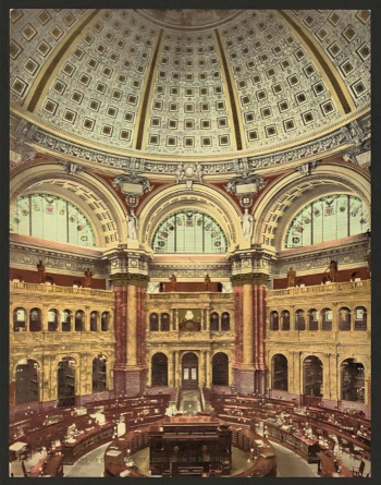 Library of Congress reading room ca. 1901