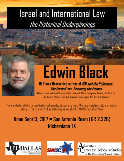 Israel and International Law for the Ackerman Center at UT Dallas