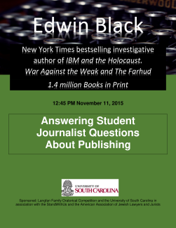 Edwin Black Answers Questions About Publishing