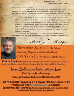 Israel and International Law—The Historical Underpinnings on the 100th Anniversary of the Balfour Declaration