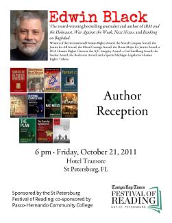 Author Reception for the St Petersburg Festival of Reading