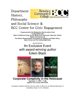 2009 Multi Tour Launch Speaking Event and Book Signing "Corporate Complicity in the Holocaust"