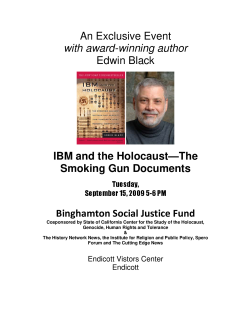 Speaking Event and Book Signing "IBM and the Holocaust: The Smoking Gun Documents"