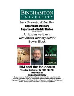 Speaking Event and Book Signing for "IBM and the Holocaust"