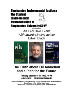 Speaking Event and Book Signing "The Truth about Oil Addiction and a Plan for the Future"
