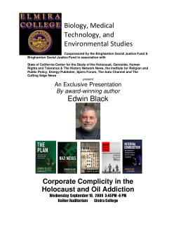 Speaking Event and Book Signing "Corporate Complicity in the Holocaust and Oil Addiction"