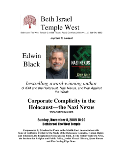 Lecture and Book Autographing "Nazi Nexus—Corporate Complicity in the Holocaust"