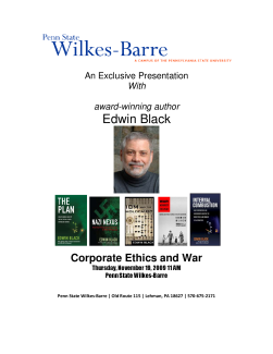 Speaking Event and Book Signing "Corporate Ethics in War"