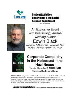 Speaking Event and Book Autographing "Corporate Complicity in the Holocaust—the Nazi Nexus"