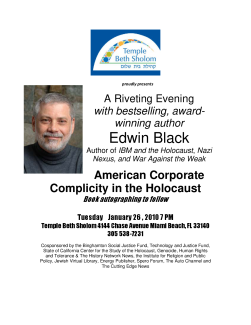Lecture and Book Autographing for "Nazi Nexus—Corporate Complicity in the Holocaust"