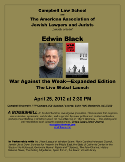 The Global Launch of the Expanded Edition of War Against the Weak
