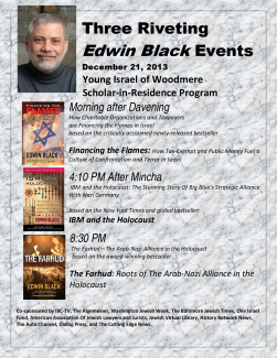 Three Riveting Edwin Black Events