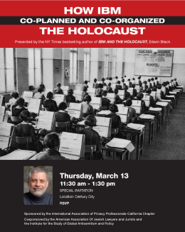 How IBM Co-Planned and Co-Organized the Holocaust