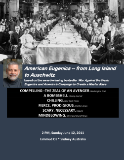 Book Presentation and Autographing: "Eugenics—America's Contribution to Hitler's Quest for a Master Race"