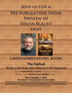 Sneak Preview, Luncheon Speaking Event and Autographing for "The Farhud—The Arab-Nazi Alliance During the Holocaust