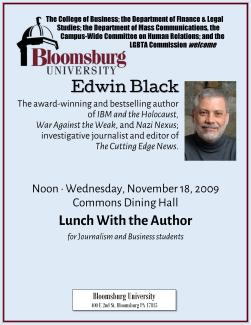 Lunch with the Author for Bloomsburg  Journalism and Business Students