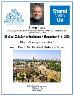 Youth Group Event on Israel History for Palm Beach Synagogue
