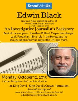 An Evening with Edwin Black: An Investigative Journalist's Backstory