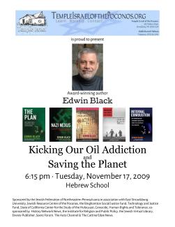 Youth Classroom Presentation: Kicking Our Oil Addiction and Saving the Planet