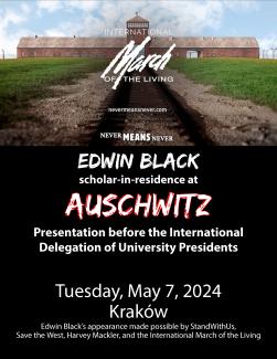 Edwin Black for the International Delegation of University Presidents
