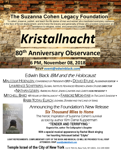 Kristallnacht 80th Anniversary Commemoration