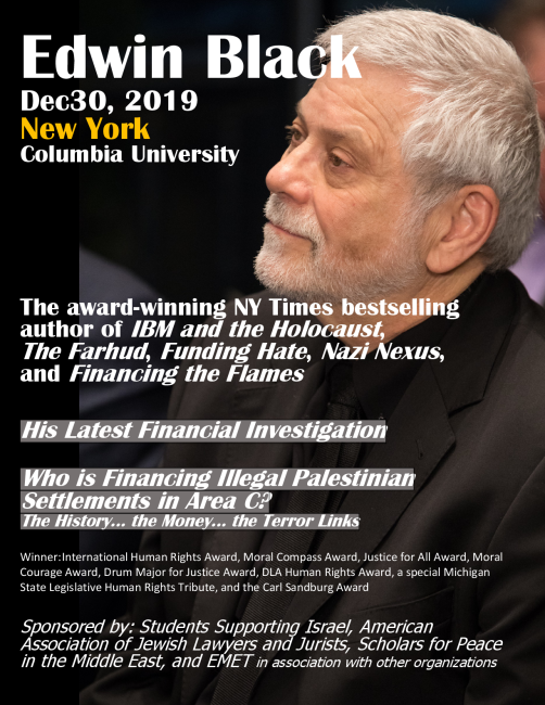 Edwin Black on Palestinian Settlements for Columbia University