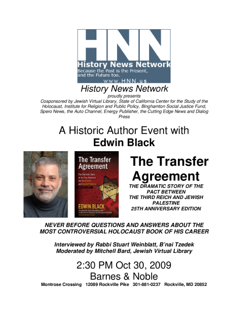 On-Camera Interview and Presentation and Autographing "The Transfer Agreement—Questions and Answers"