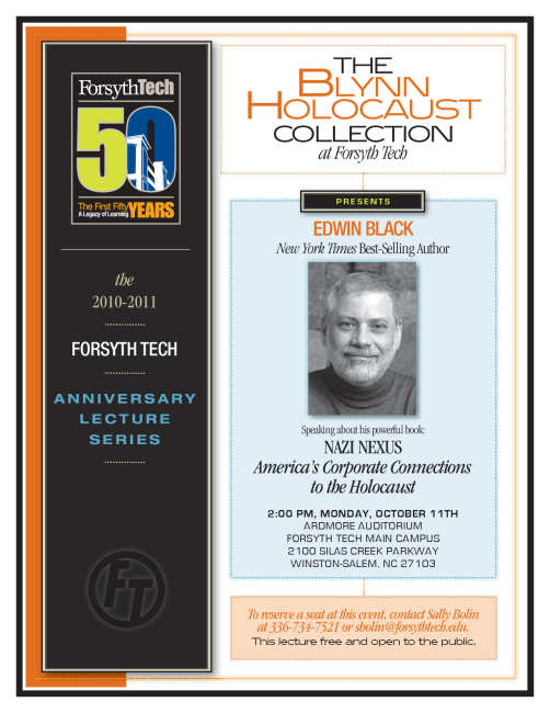 Speaking Event and Autographing for "Nazi Nexus—Corporate Complicity in the Holocaust"